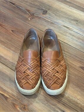 Frye Women's Tan Woven Leather Slip-On Sneakers